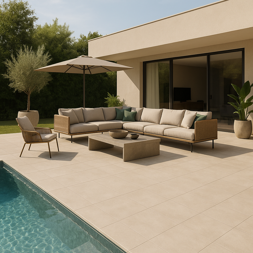 Helle Terrassenfliesen in Salzburg Umgebung